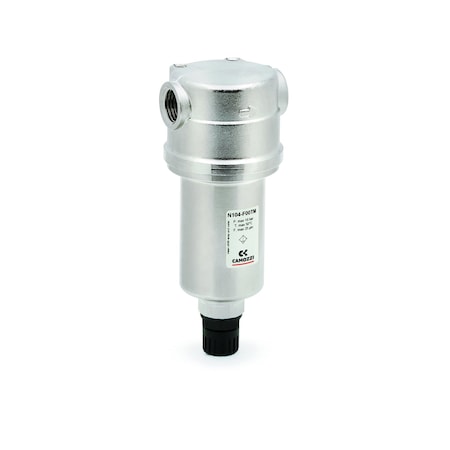 Camozzi N104-F10 N Series, Small Bowl, G1/4 Ports, Filter Element 5Îœm, Semi-Automatic Manual Drain, Bowl N104-F10